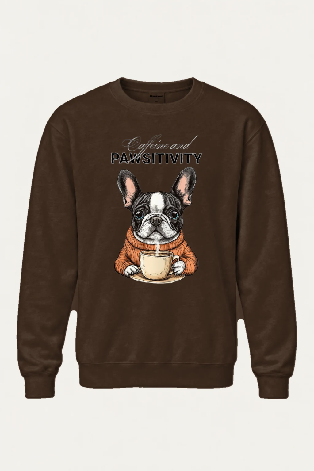 "Caffeine And Pawsitivity" Heavy Blend Unisex Crewneck Sweatshirt | Gildan 18000