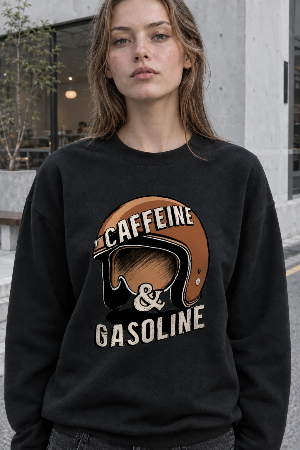 "Caffeine & Gasoline" Heavy Blend Unisex Crewneck Sweatshirt | Gildan 18000