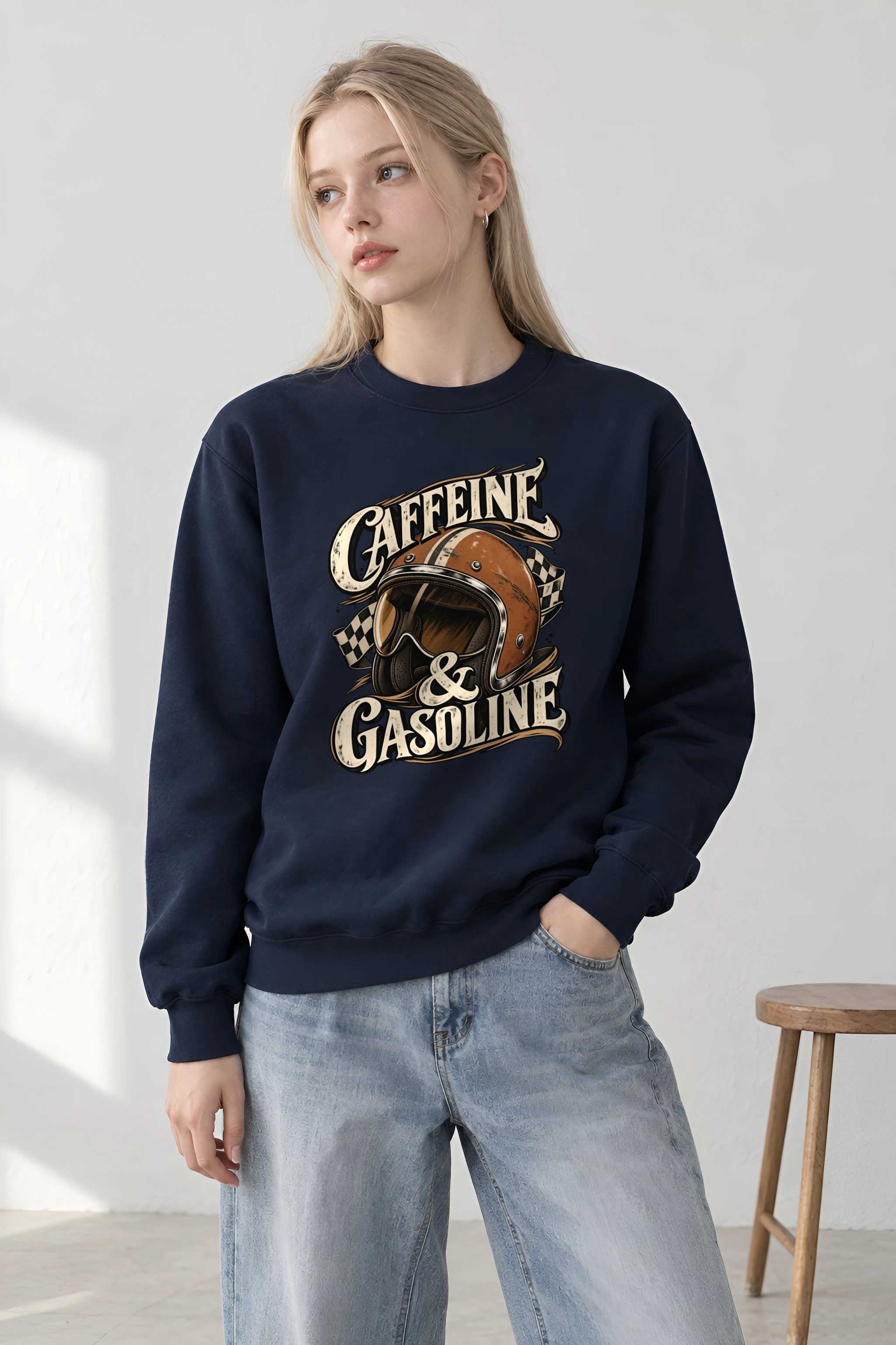 "Caffeine & Gasoline" 1 Crewneck Sweatshirt