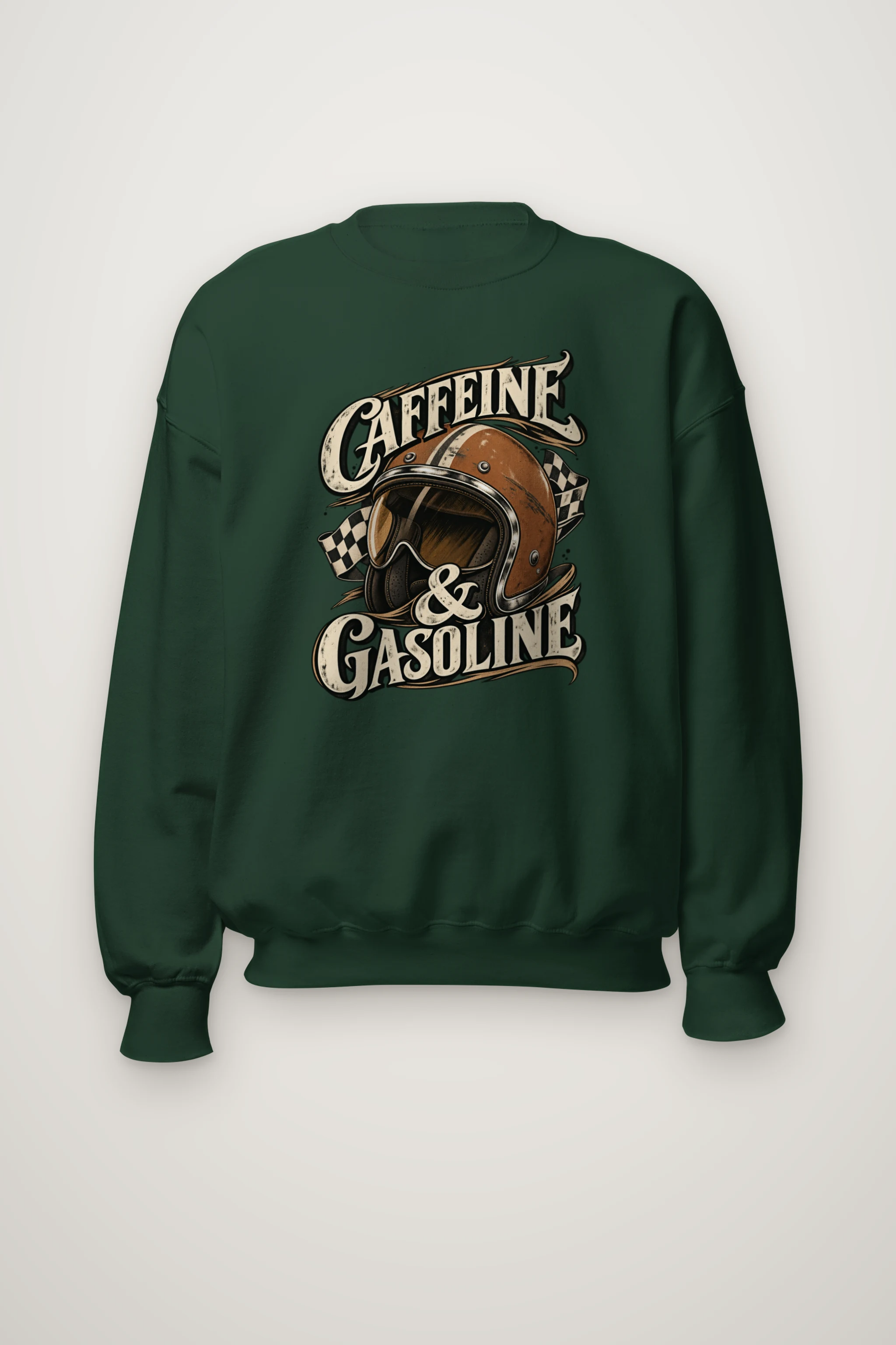 "Caffeine & Gasoline" Heavy Blend Unisex Crewneck Sweatshirt