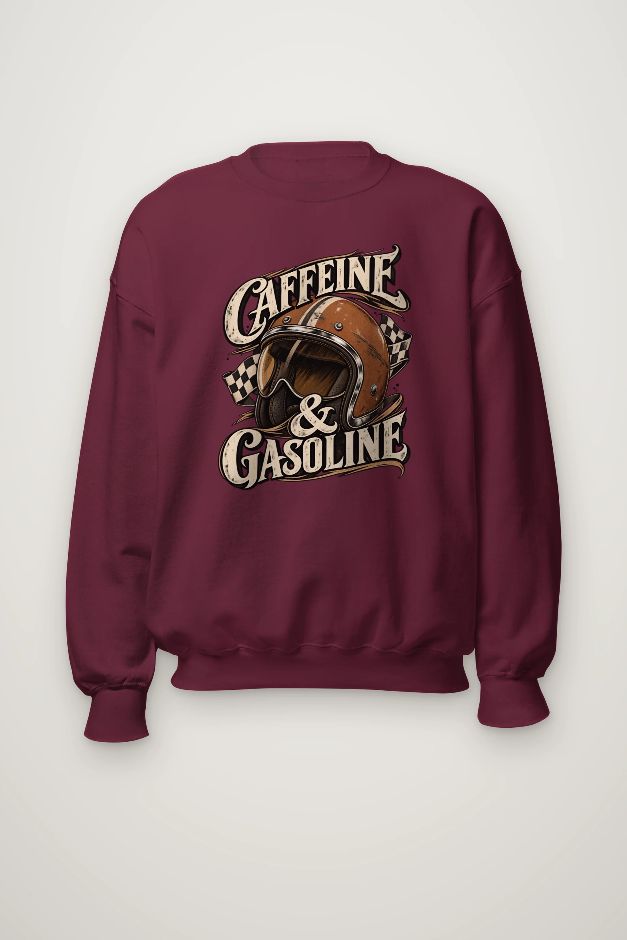 "Caffeine & Gasoline" Heavy Blend Unisex Crewneck Sweatshirt
