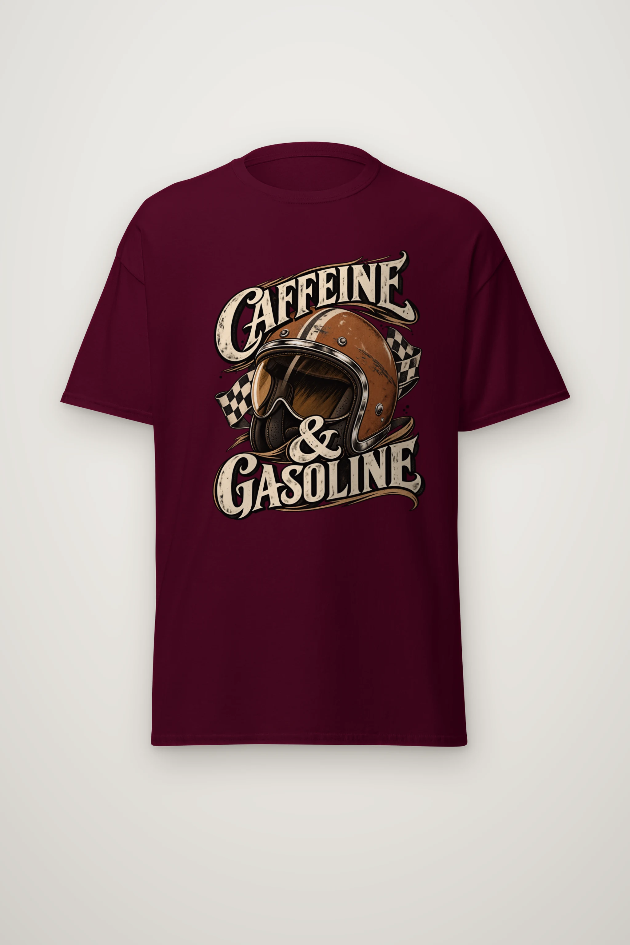 "Caffeine & Gasoline" Heavyweight Unisex Crewneck T-shirt