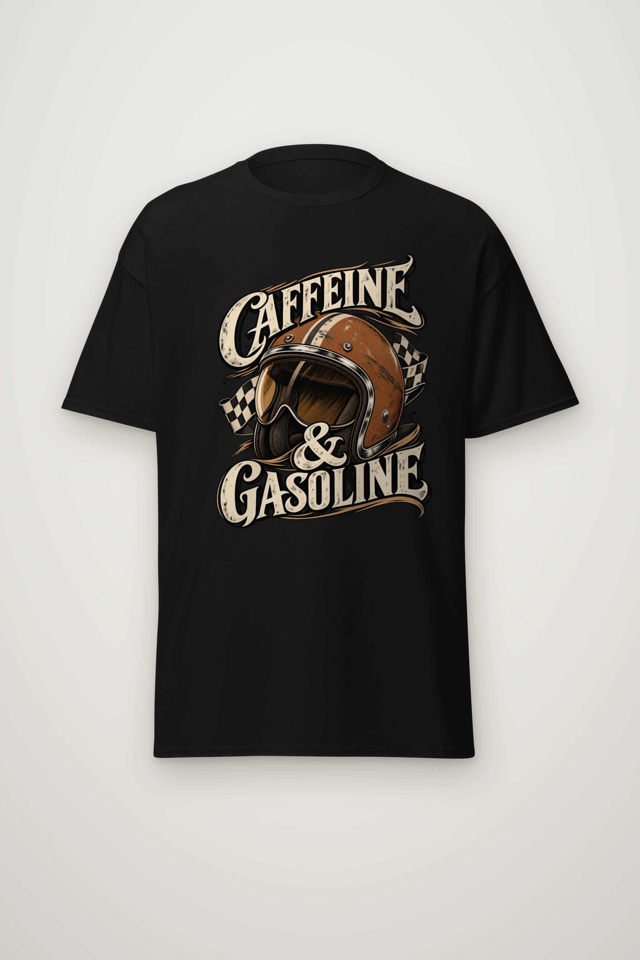"Caffeine & Gasoline" Heavyweight Unisex Crewneck T-shirt
