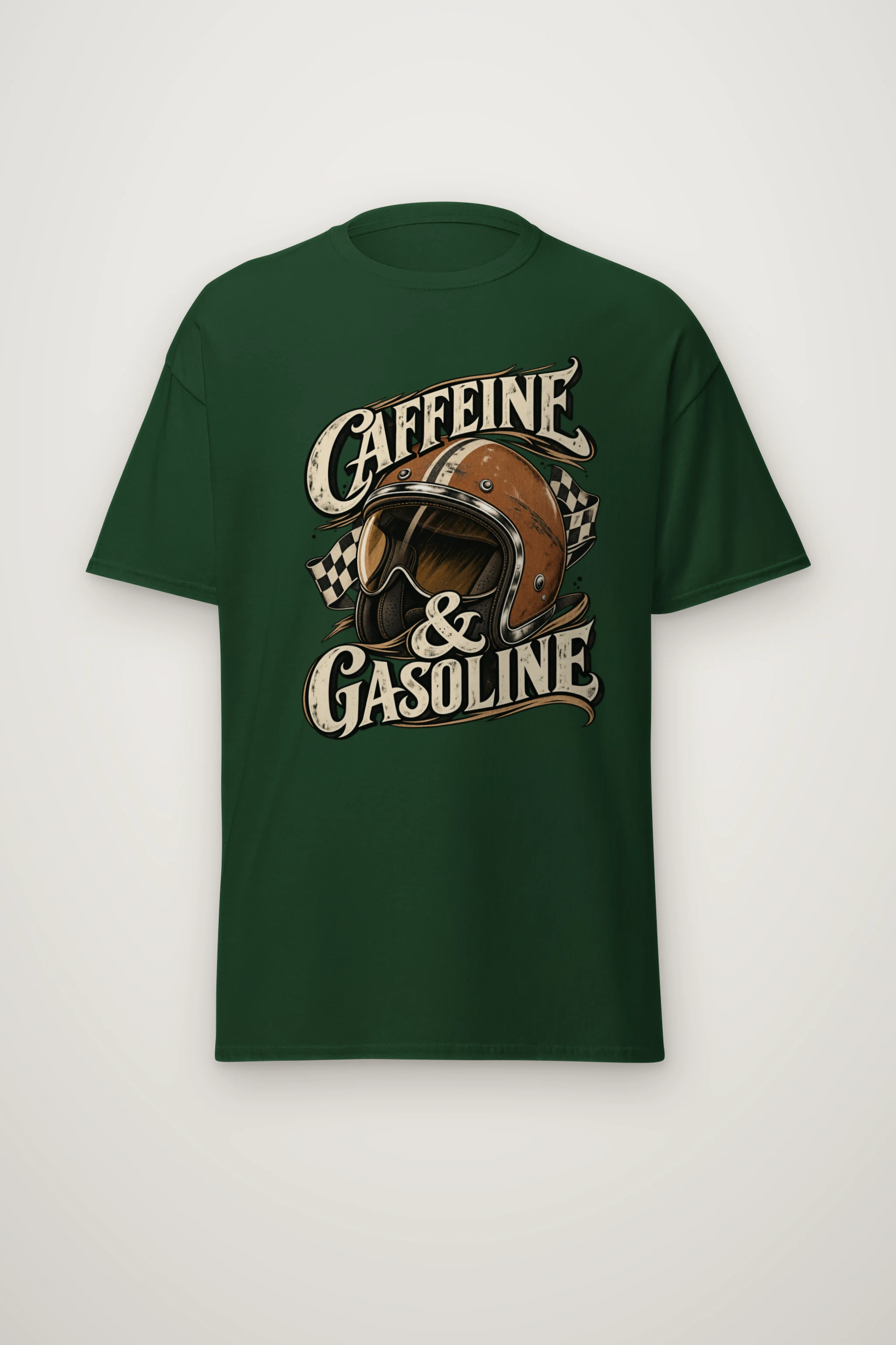 "Caffeine & Gasoline" Heavyweight Unisex Crewneck T-shirt