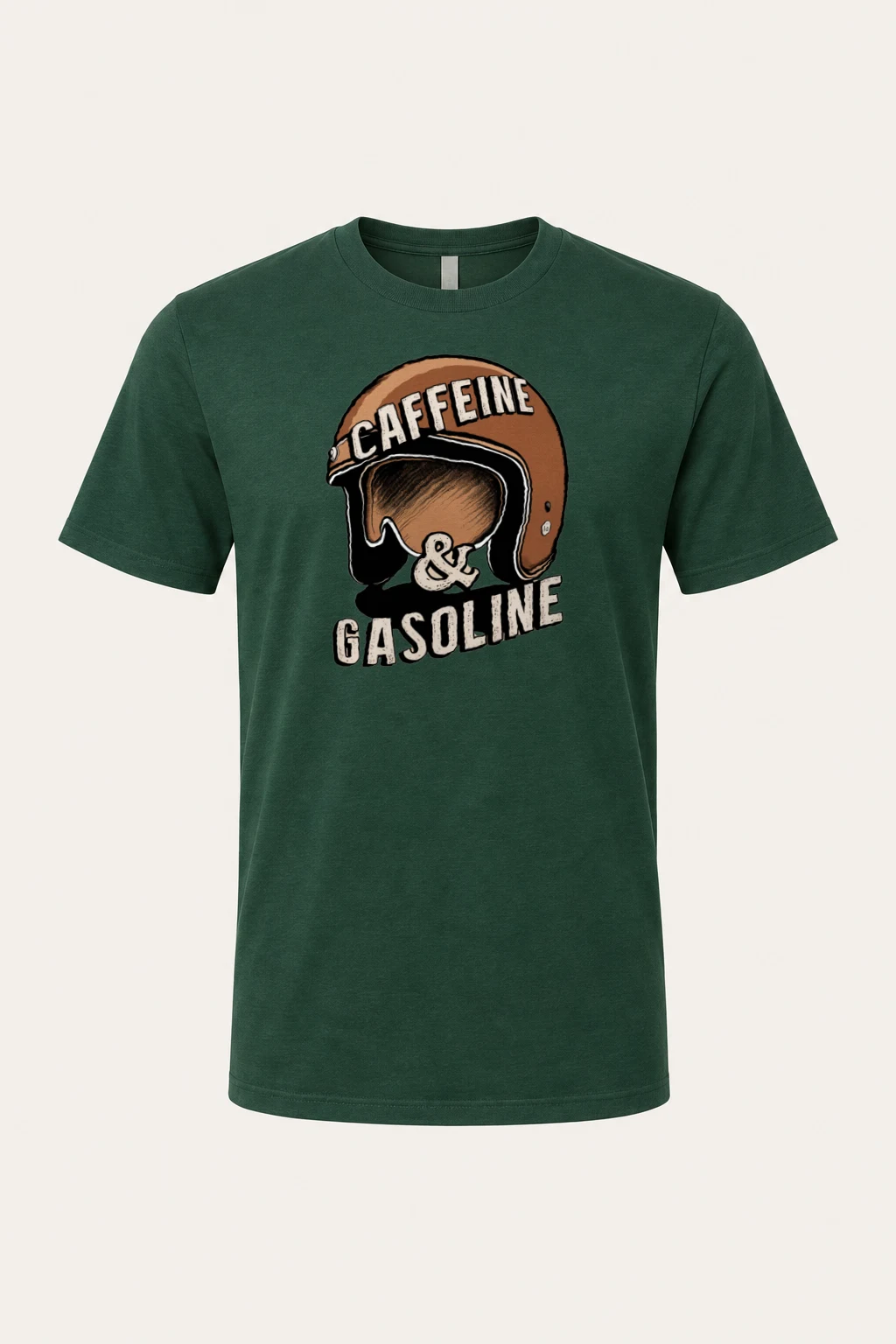 "Caffeine & Gasoline" Heavyweight Unisex Crewneck T-shirt | Gildan 5000