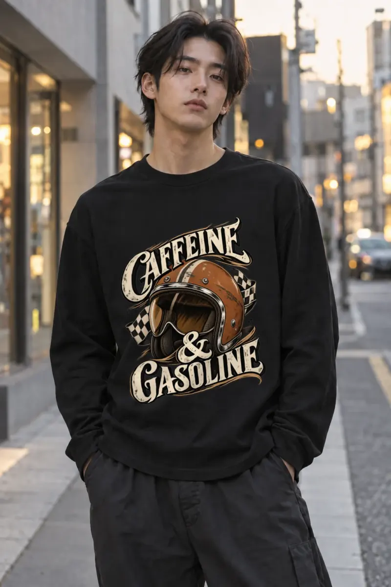 "Caffeine & Gasoline" Unisex Longsleeve T-shirt | Gildan 2400