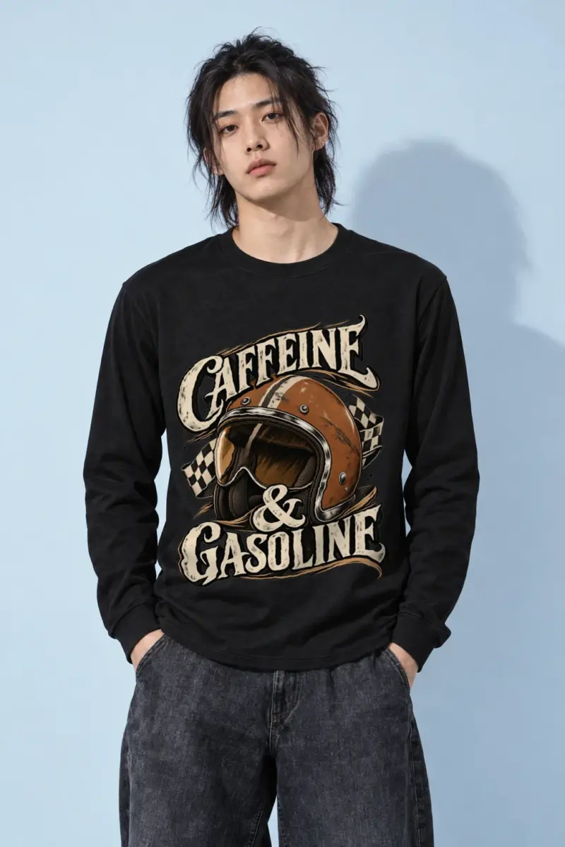 "Caffeine & Gasoline" Unisex Longsleeve T-shirt | Gildan 2400