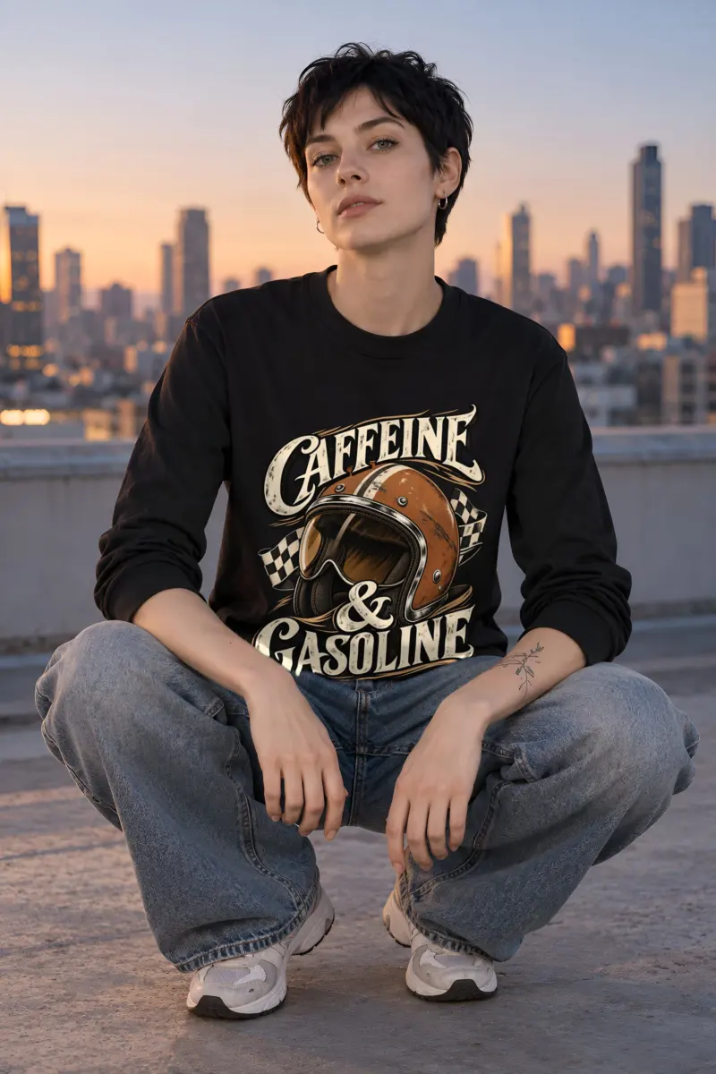 "Caffeine & Gasoline" Unisex Longsleeve T-shirt
