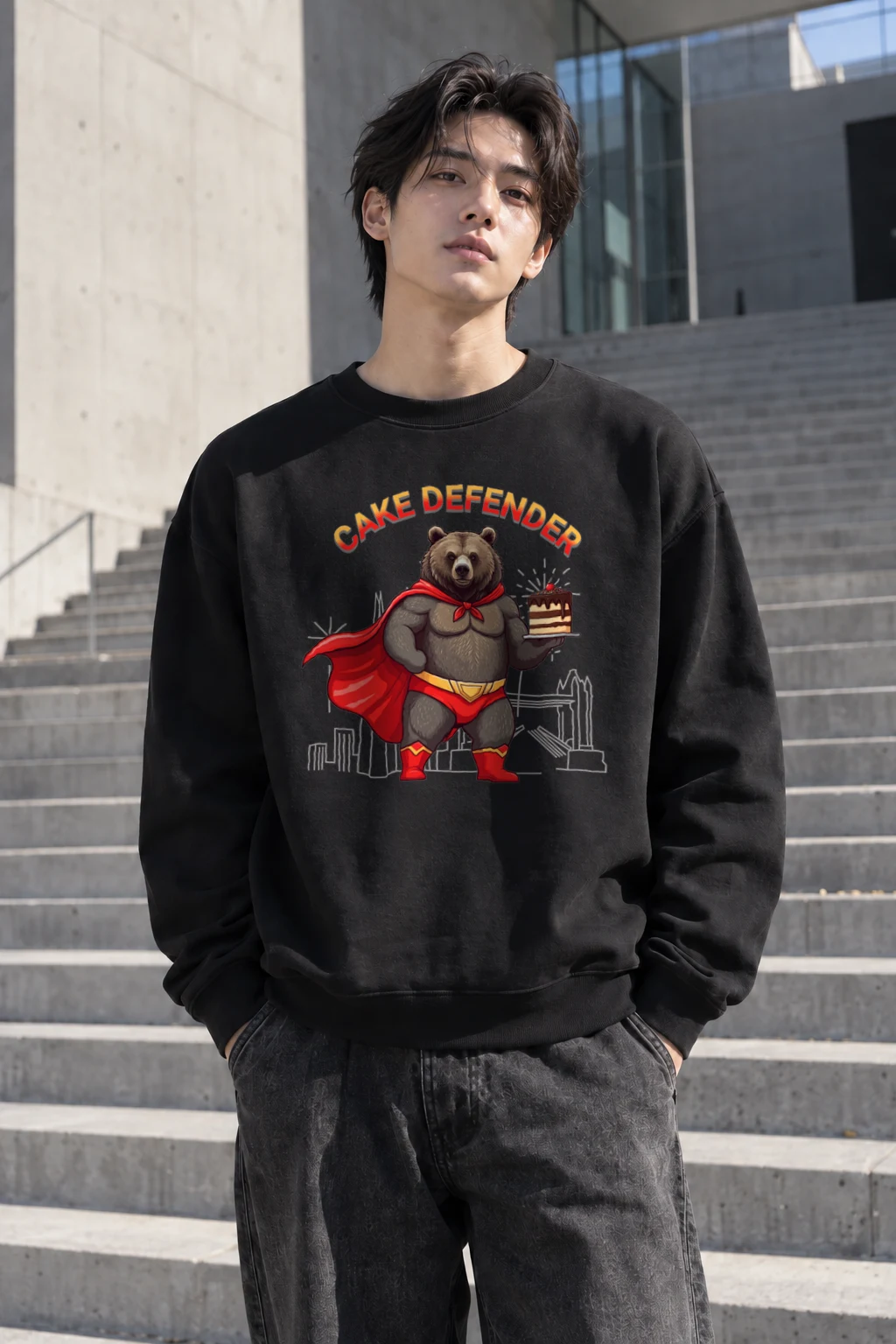 "Cake Defender" Heavy Blend Unisex Crewneck Sweatshirt | Gildan 18000