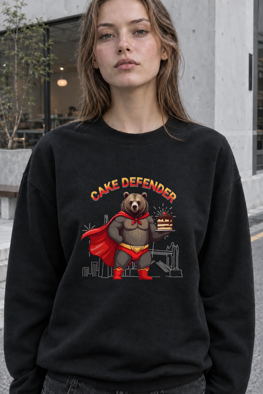 "Cake Defender" Heavy Blend Unisex Crewneck Sweatshirt | Gildan 18000