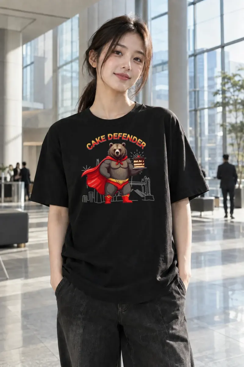 "Cake Defender" Heavyweight Unisex Crewneck T-shirt | Gildan 5000