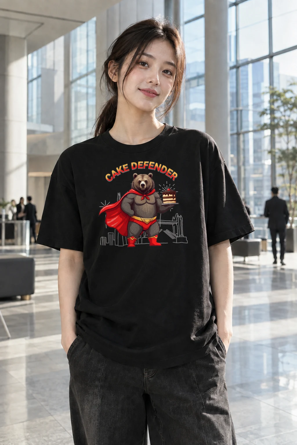 "Cake Defender" Heavyweight Unisex Crewneck T-shirt | Gildan 5000