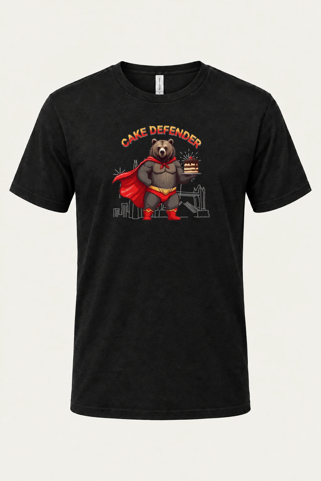 "Cake Defender" Heavyweight Unisex Crewneck T-shirt | Gildan 5000