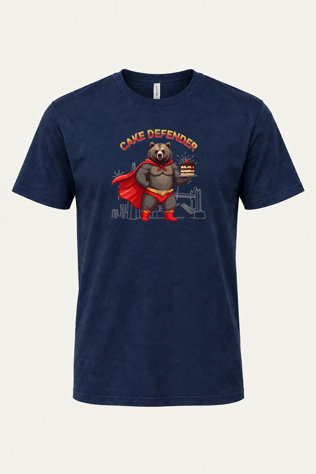 "Cake Defender" Heavyweight Unisex Crewneck T-shirt | Gildan 5000