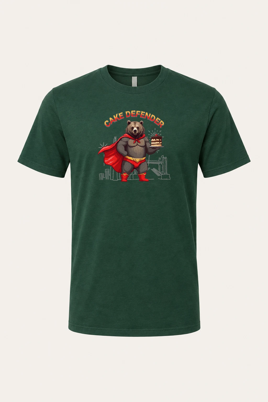"Cake Defender" Heavyweight Unisex Crewneck T-shirt | Gildan 5000