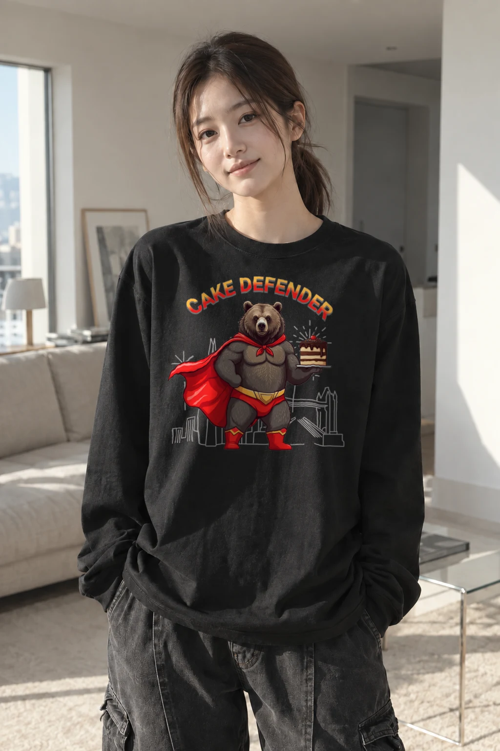"Cake Defender" Unisex Longsleeve T-shirt | Gildan 2400