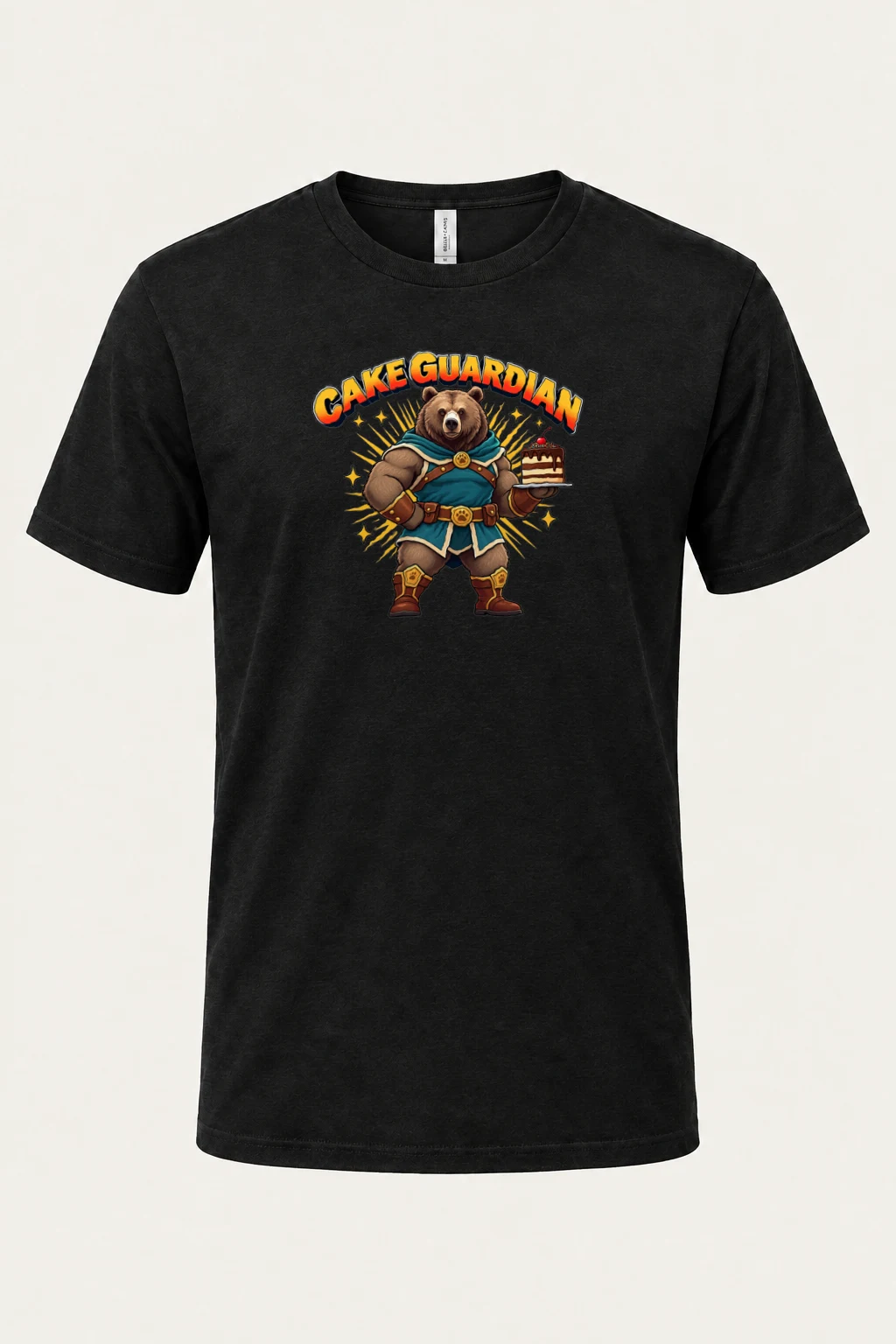 "Cakeguardian Bear" Heavyweight Unisex Crewneck T-shirt | Gildan 5000