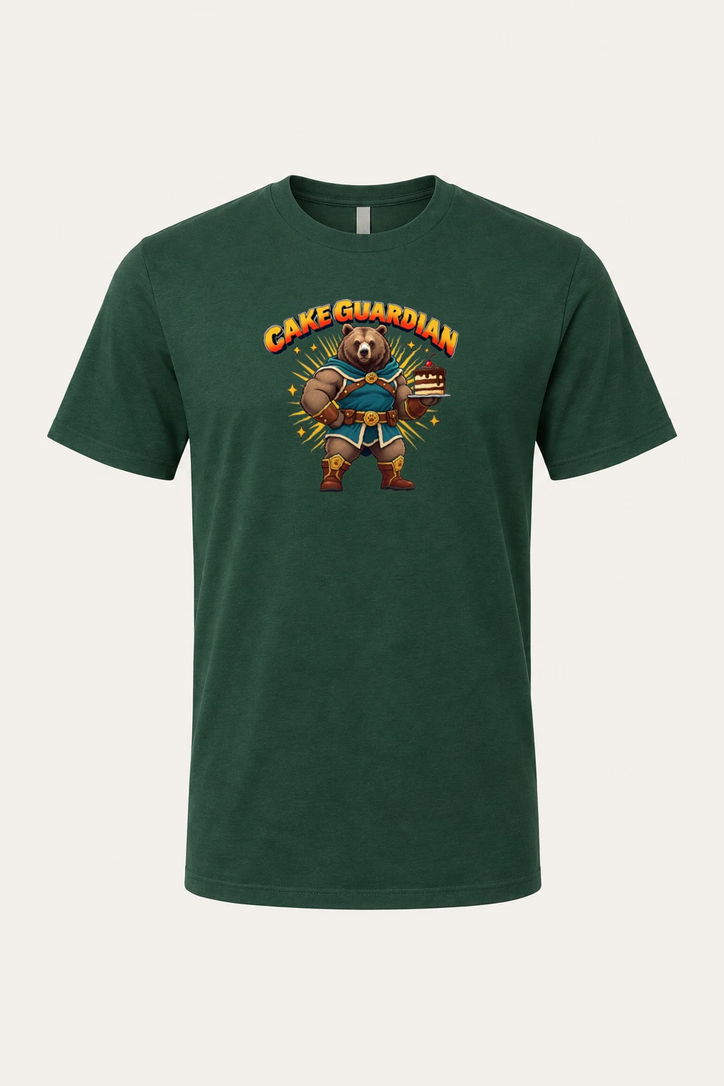 "Cakeguardian Bear" Heavyweight Unisex Crewneck T-shirt | Gildan 5000