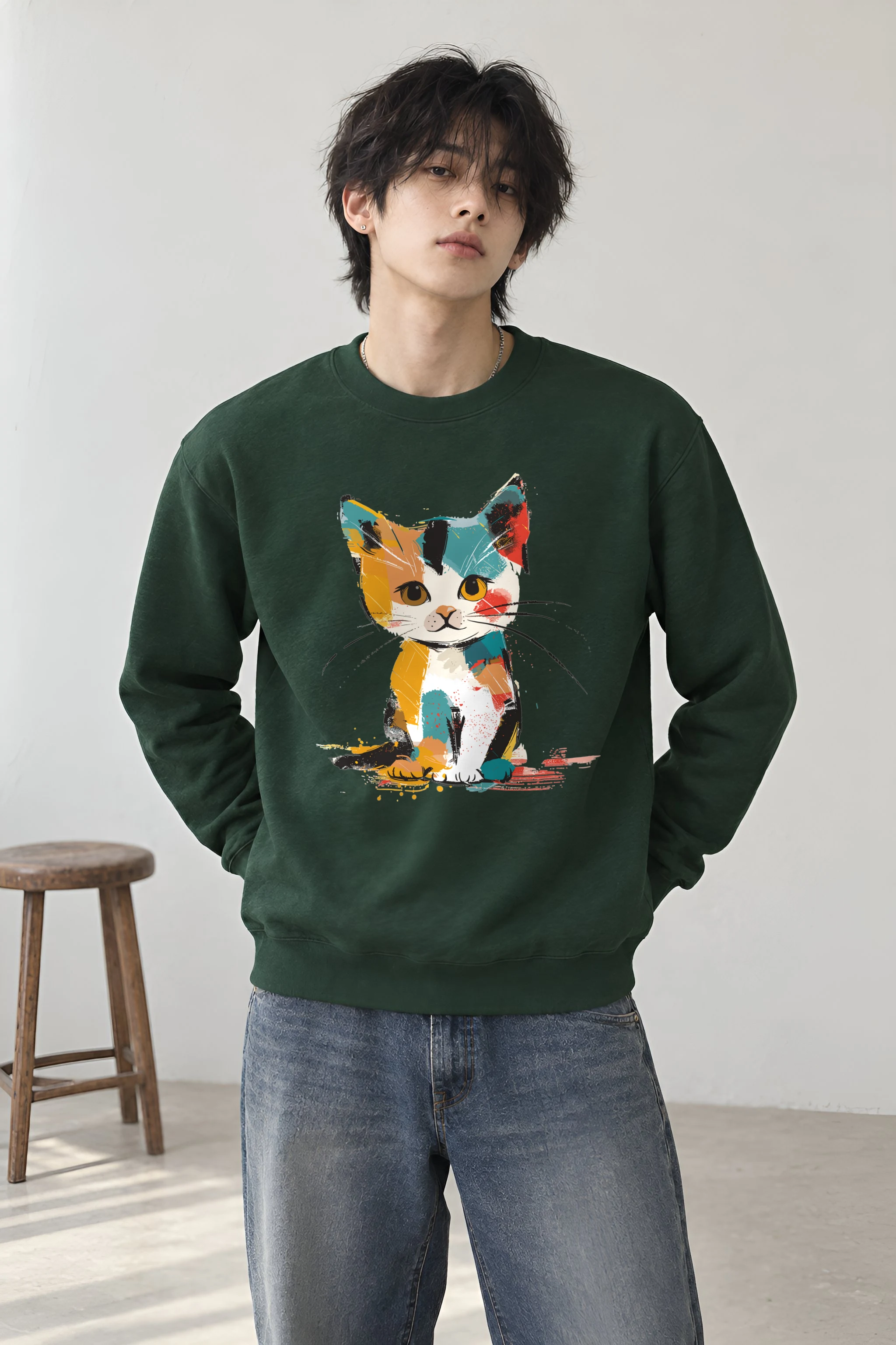 "Calico Color Study" Heavy Blend Unisex Crewneck Sweatshirt