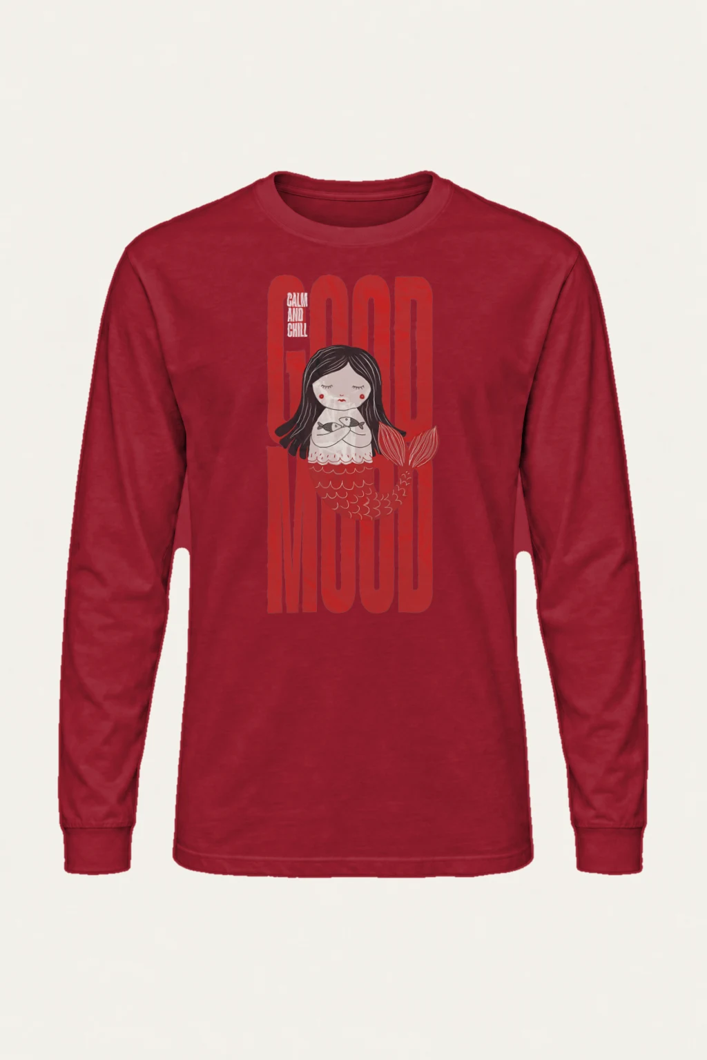 "Calm Mermaid Doll" Unisex Longsleeve T-shirt | Gildan 2400