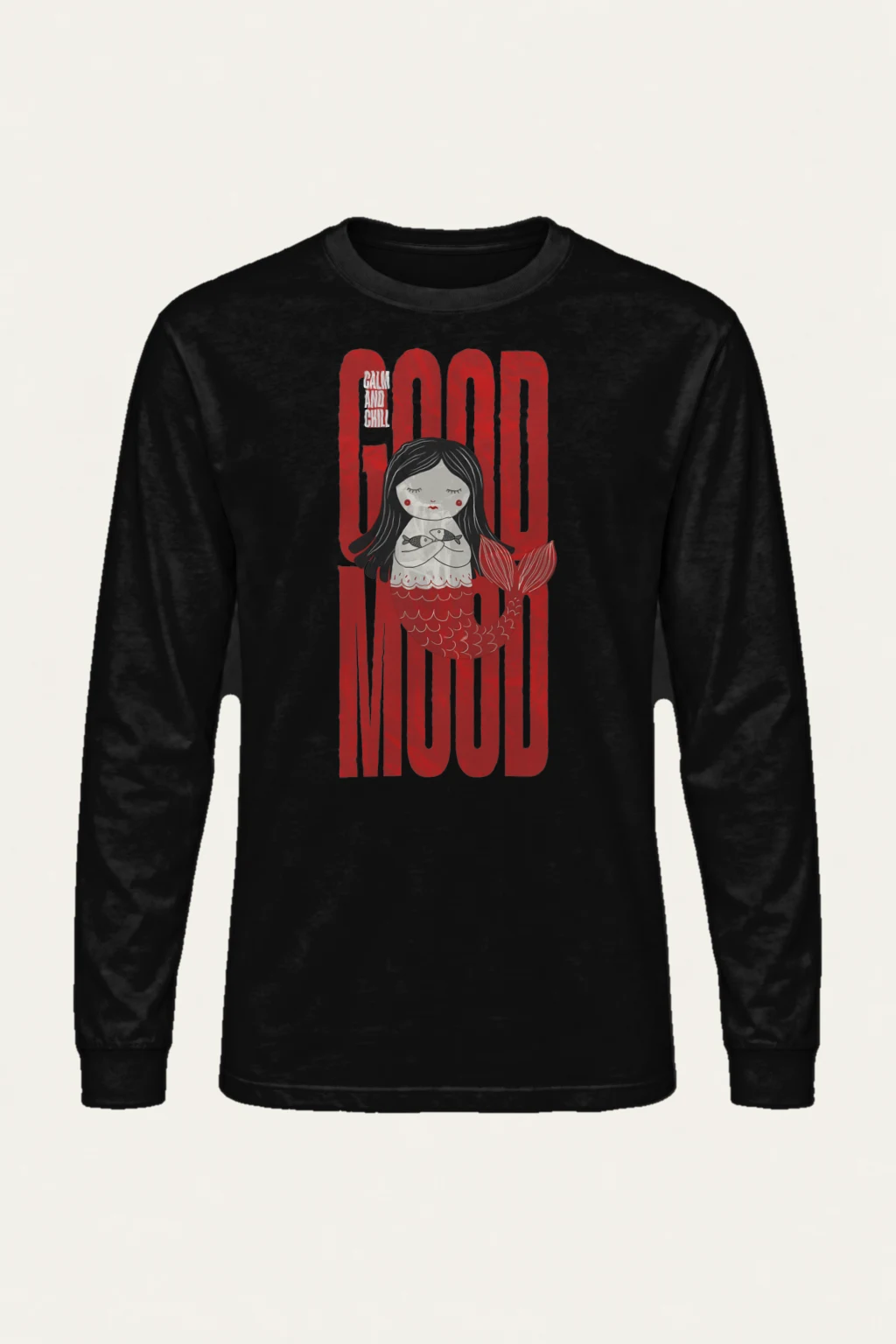 "Calm Mermaid Doll" Unisex Longsleeve T-shirt | Gildan 2400
