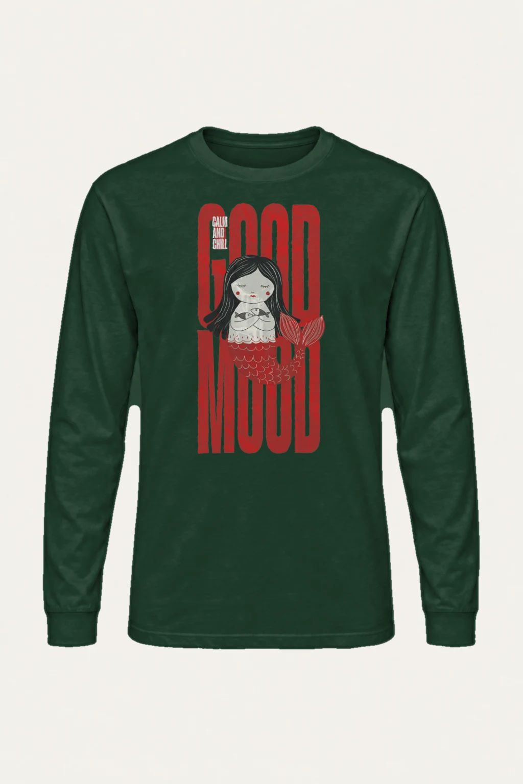 "Calm Mermaid Doll" Unisex Longsleeve T-shirt | Gildan 2400