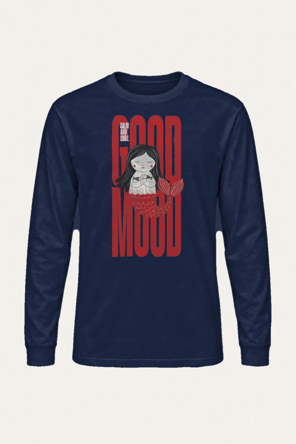 "Calm Mermaid Doll" Unisex Longsleeve T-shirt | Gildan 2400