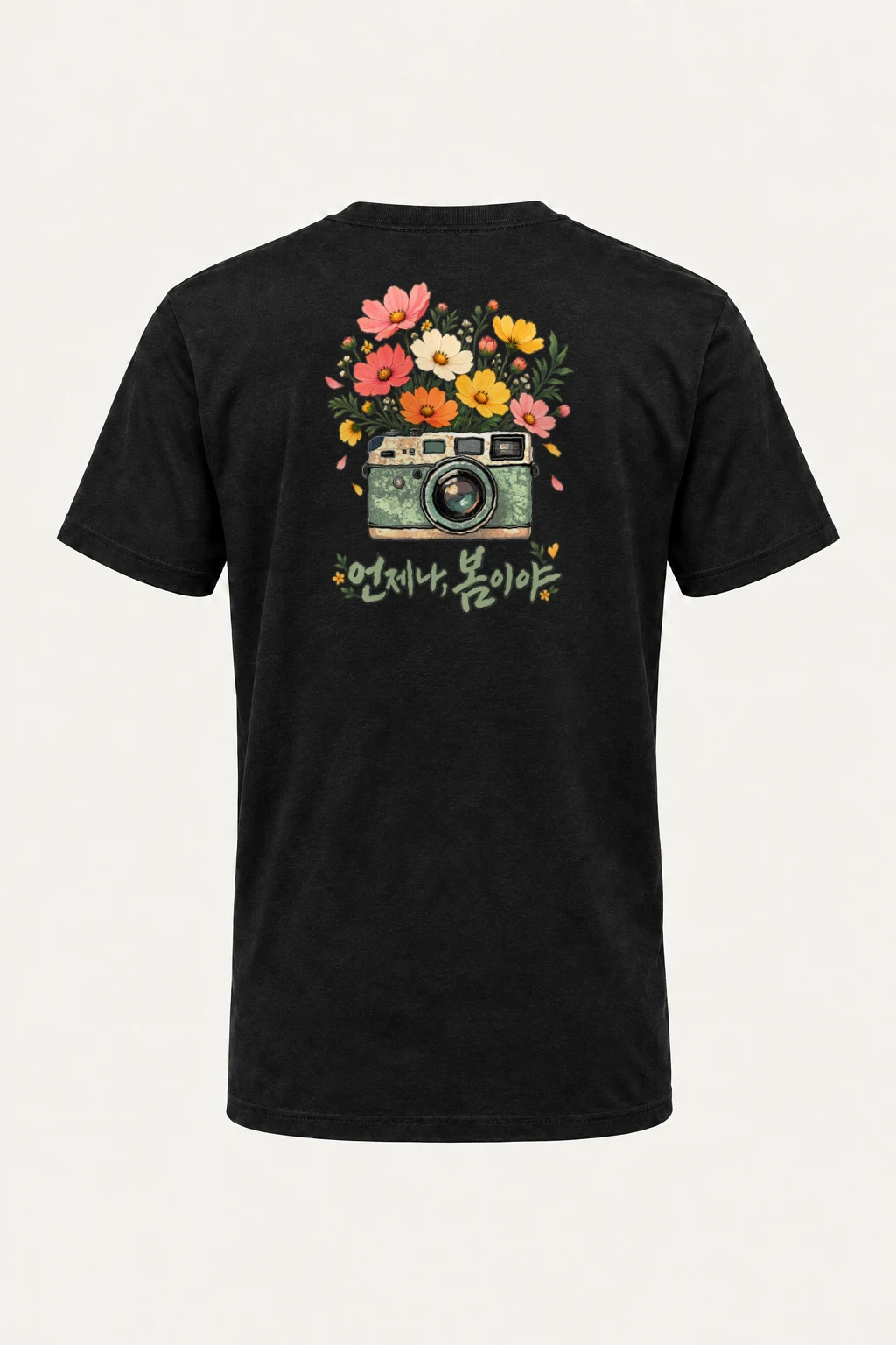 "Camera In Bloom" Heavyweight Unisex Crewneck T-shirt | Gildan 5000