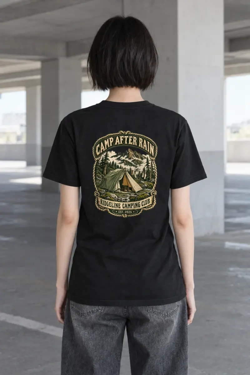"CAMP AFTER RAIN" Heavyweight Unisex Crewneck T-shirt
