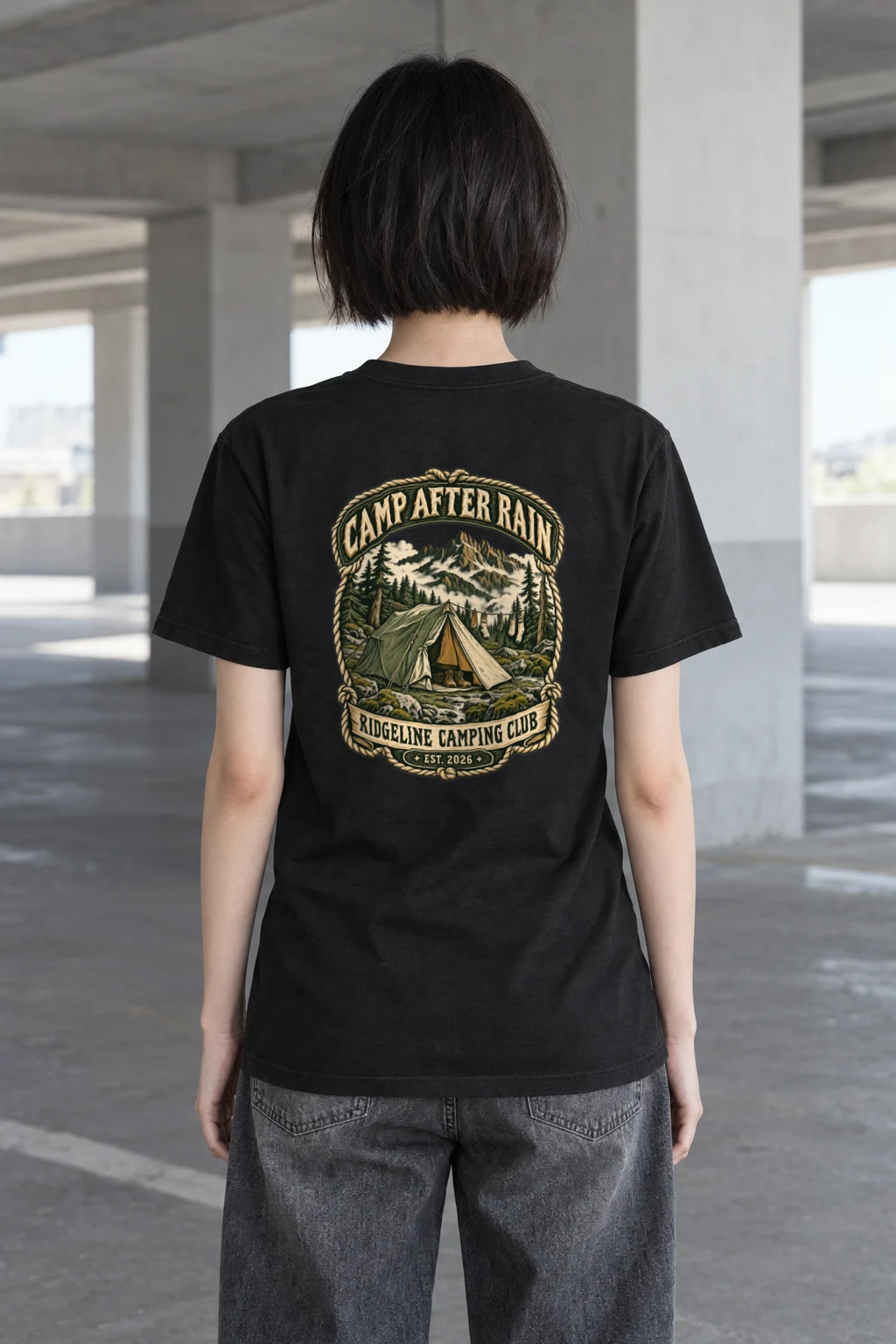 "CAMP AFTER RAIN" Heavyweight Unisex Crewneck T-shirt