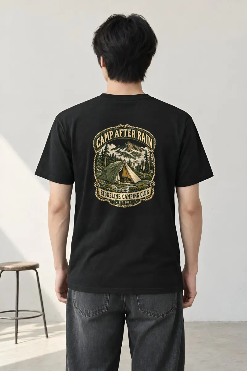 "CAMP AFTER RAIN" Heavyweight Unisex Crewneck T-shirt