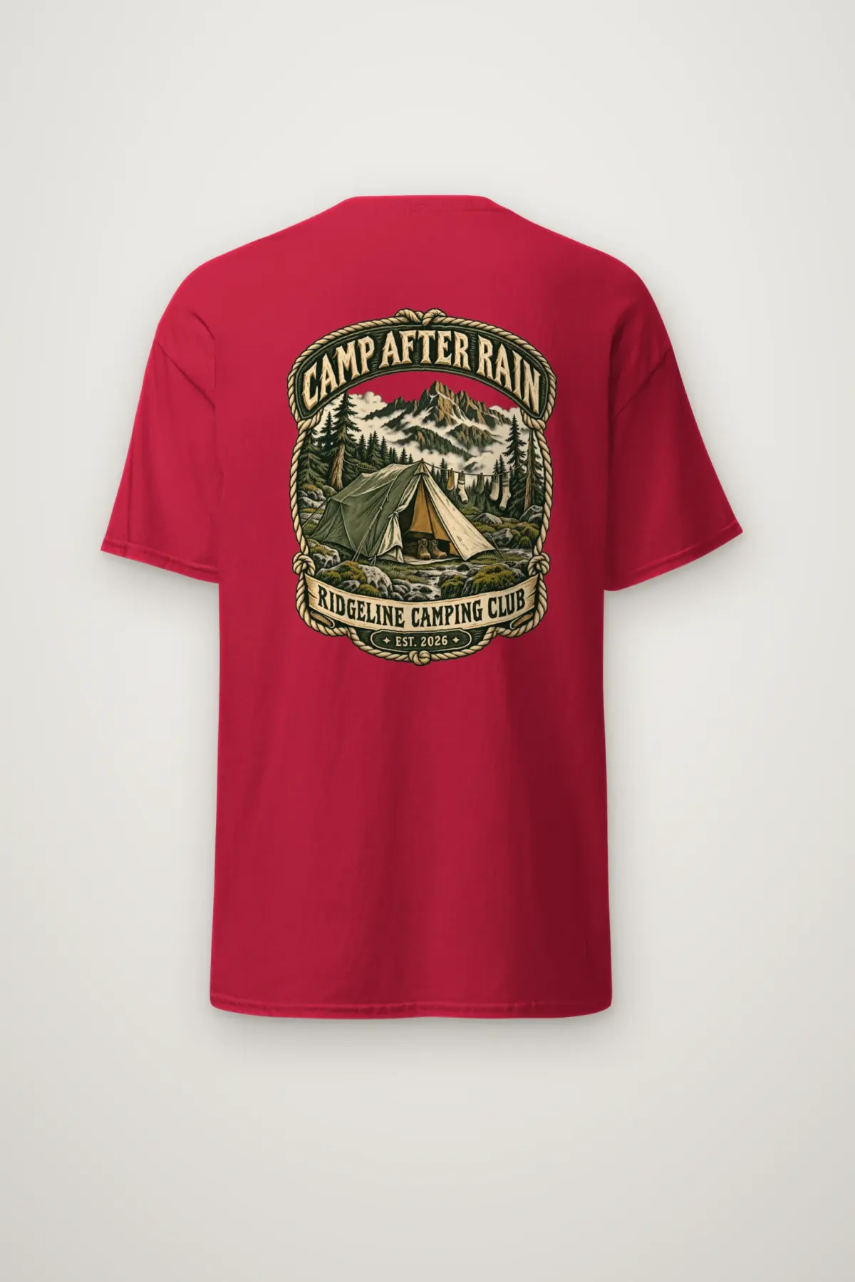 "CAMP AFTER RAIN" Heavyweight Unisex Crewneck T-shirt