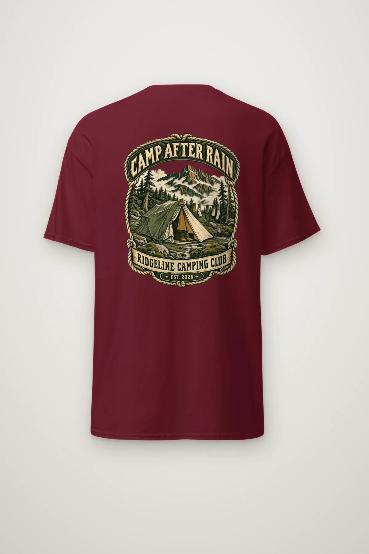 "CAMP AFTER RAIN" Heavyweight Unisex Crewneck T-shirt
