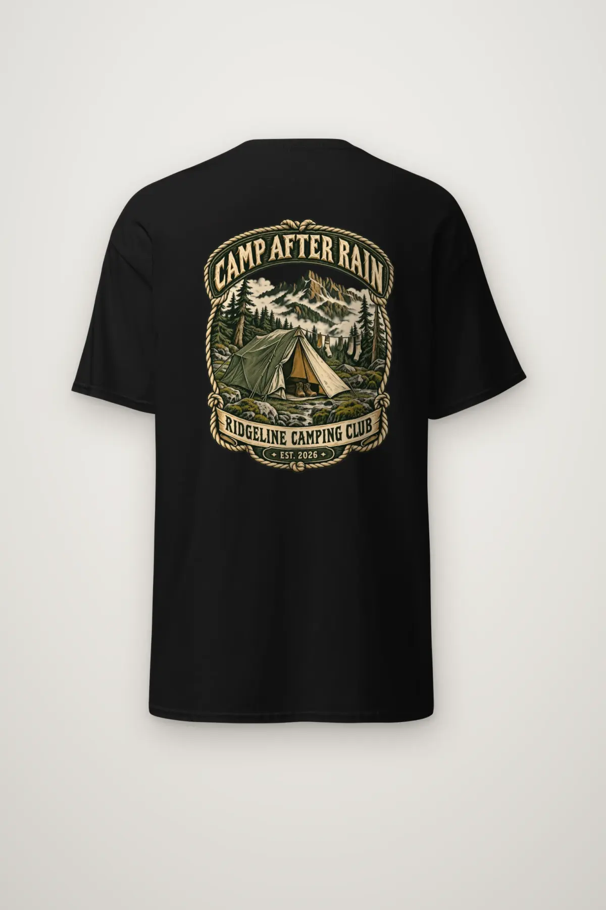 "CAMP AFTER RAIN" Heavyweight Unisex Crewneck T-shirt