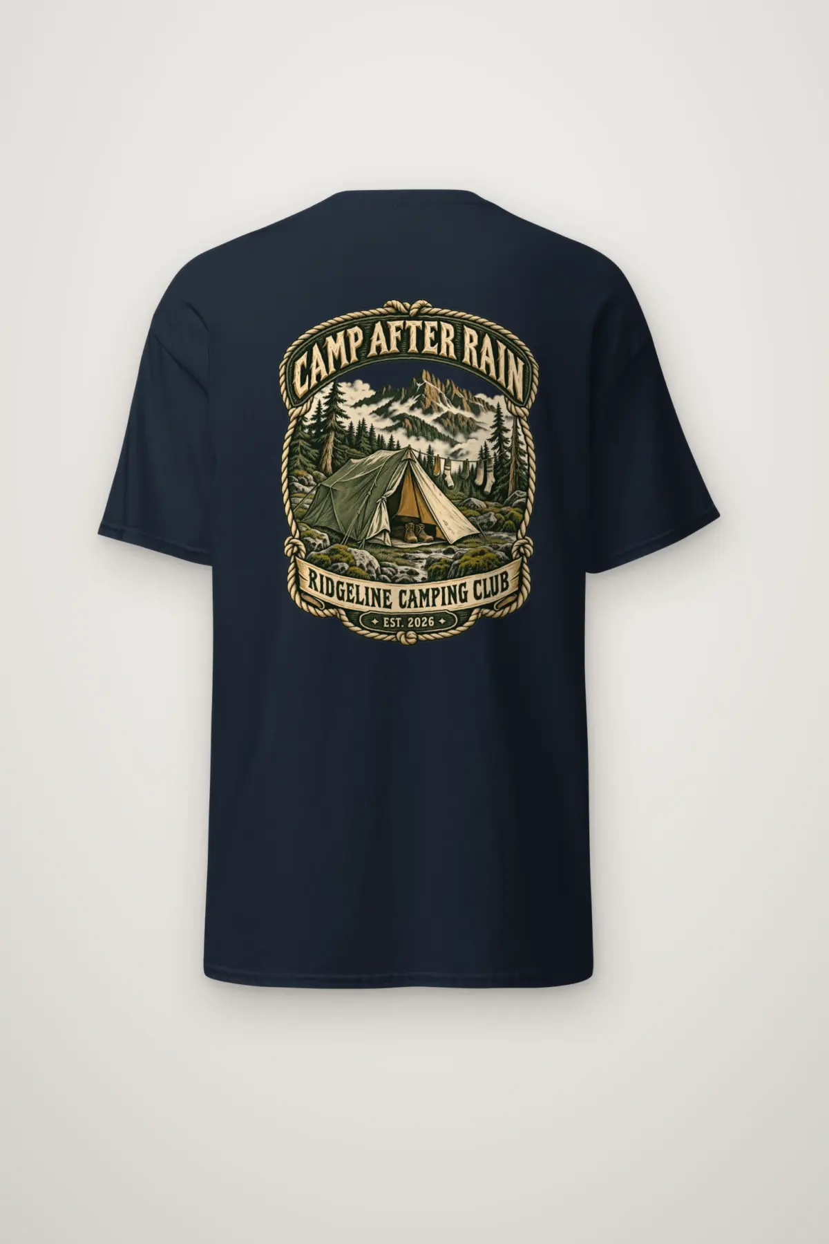 "CAMP AFTER RAIN" Heavyweight Unisex Crewneck T-shirt