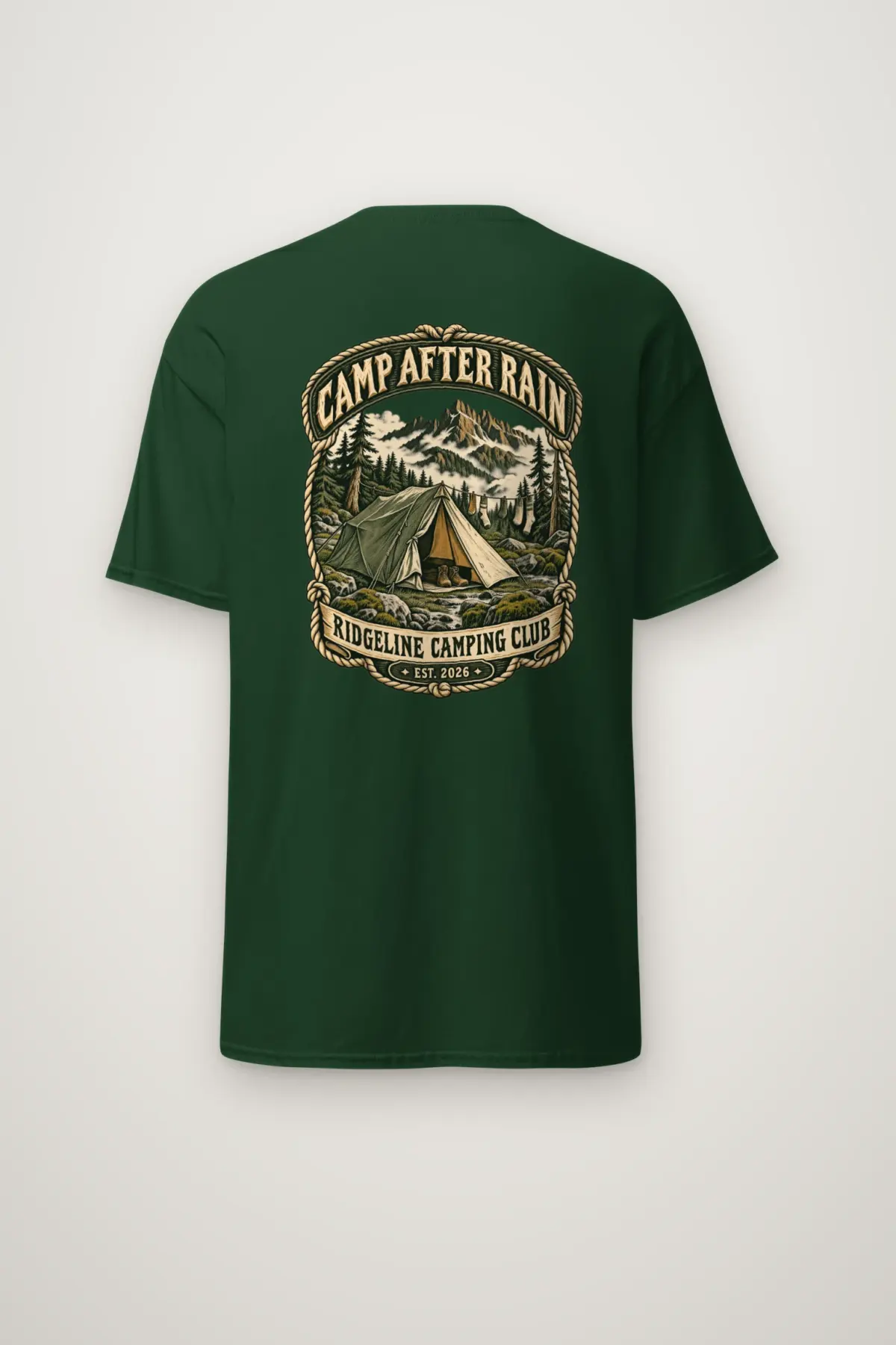 "CAMP AFTER RAIN" Heavyweight Unisex Crewneck T-shirt