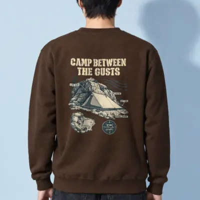 "Camp Between the Gusts" Heavy Blend Unisex Crewneck Sweatshirt