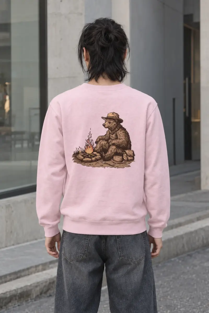 "Campfire Bear" Heavy Blend Unisex Crewneck Sweatshirt | Gildan 18000