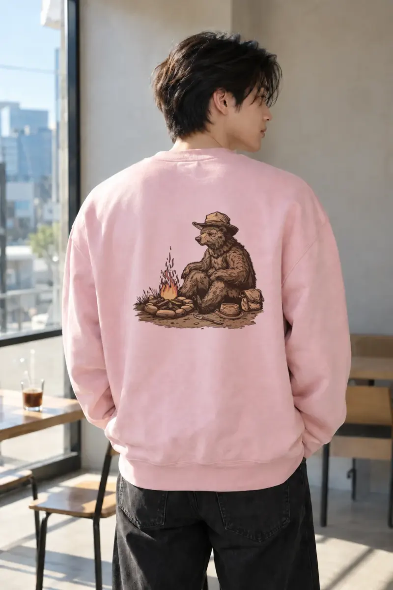 "Campfire Bear" Heavy Blend Unisex Crewneck Sweatshirt | Gildan 18000