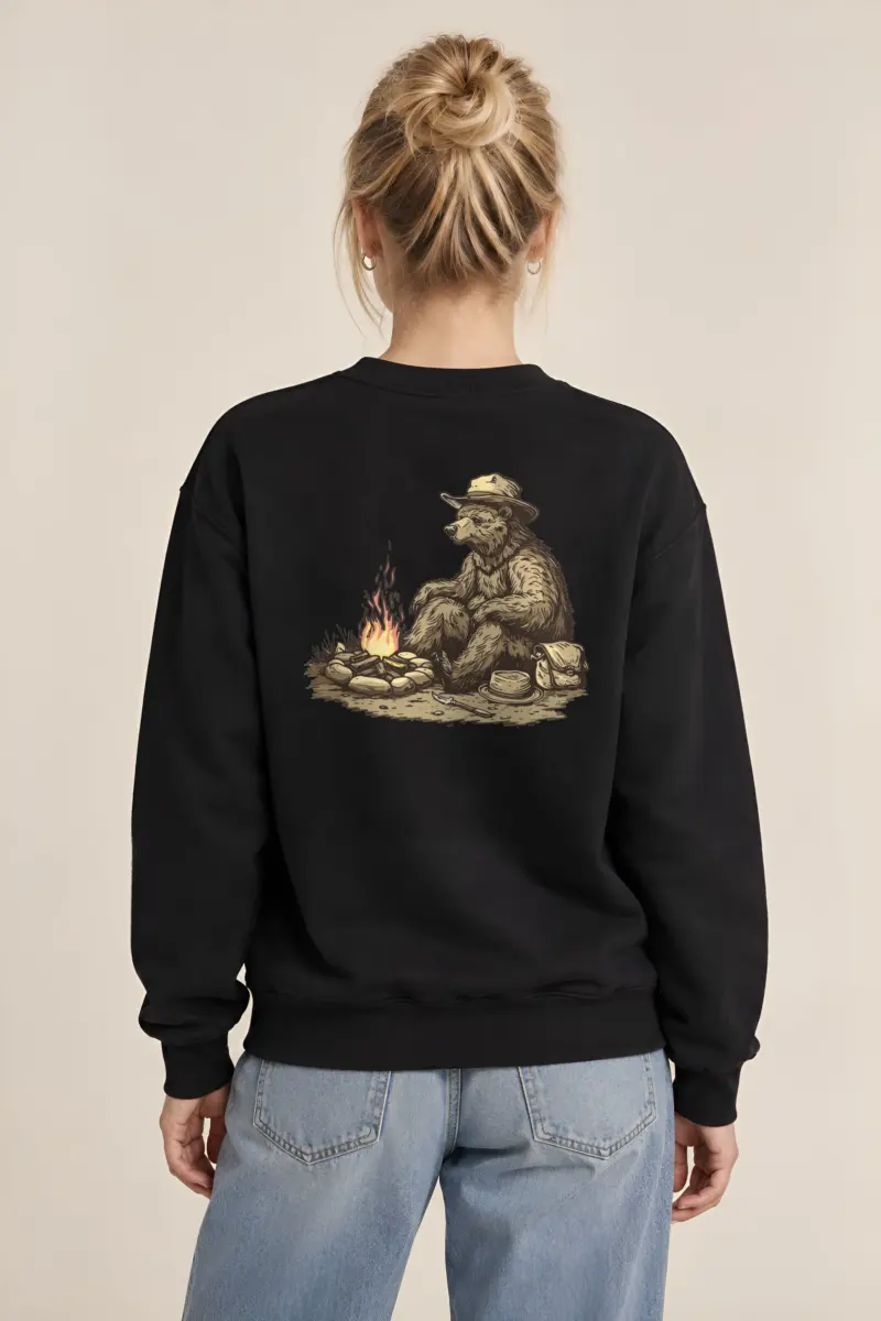 "Campfire Bear" Heavy Blend Unisex Crewneck Sweatshirt