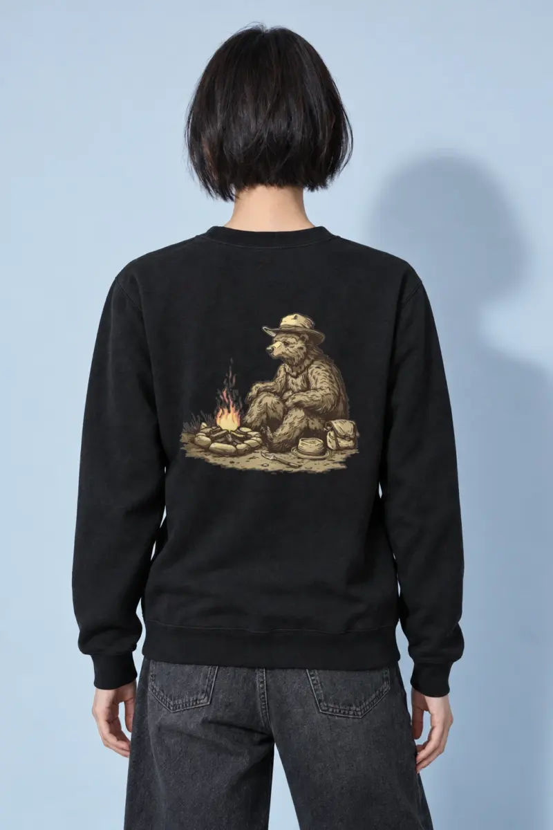 "Campfire Bear" Heavy Blend Unisex Crewneck Sweatshirt