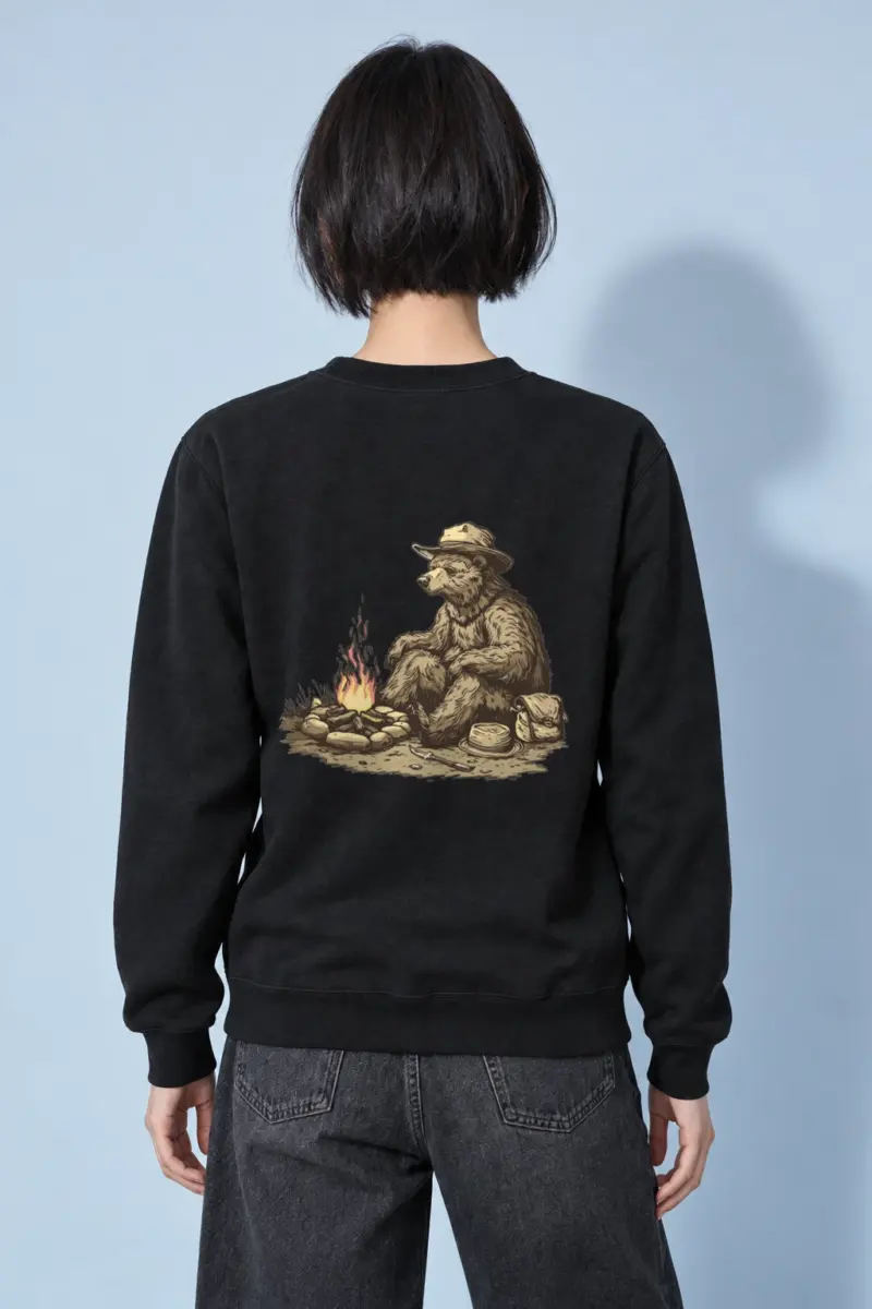 "Campfire Bear" Heavy Blend Unisex Crewneck Sweatshirt