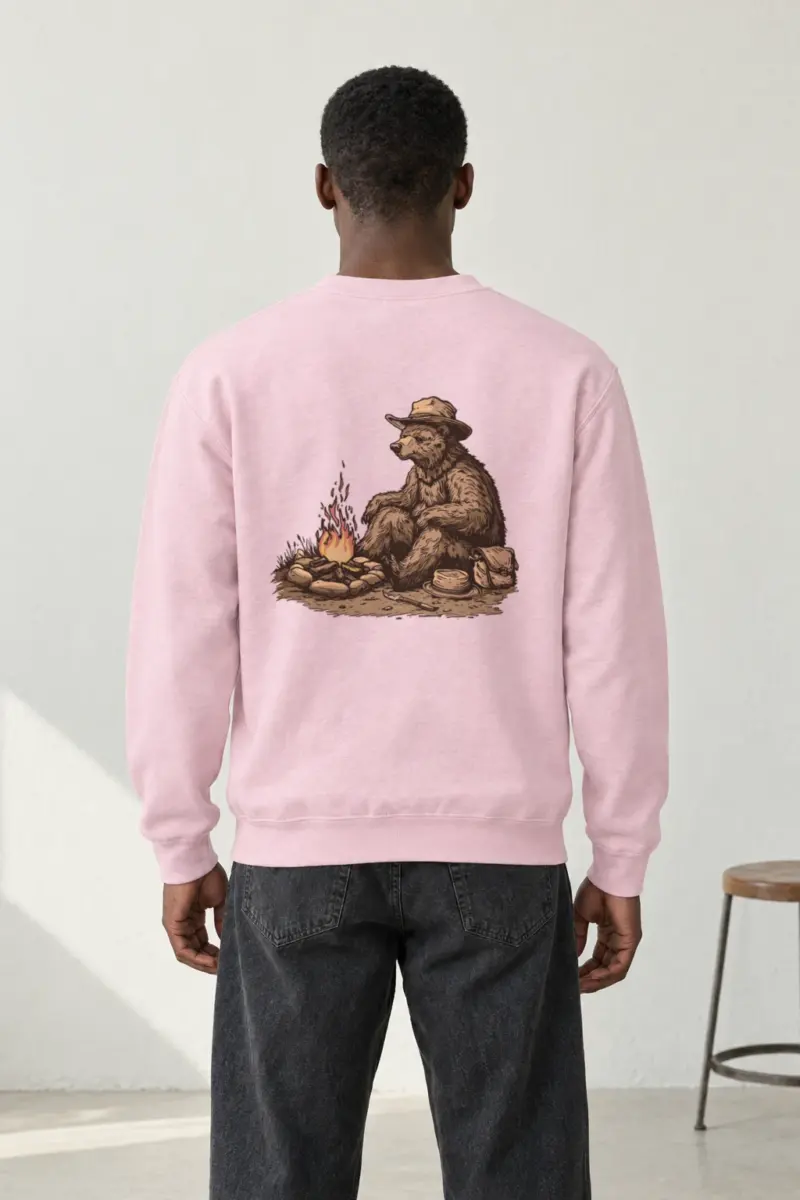 "Campfire Bear" Heavy Blend Unisex Crewneck Sweatshirt | Gildan 18000