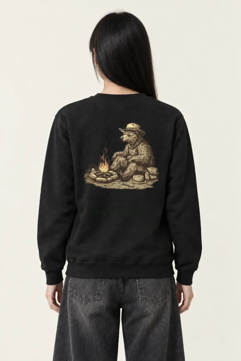 "Campfire Bear" Heavy Blend Unisex Crewneck Sweatshirt