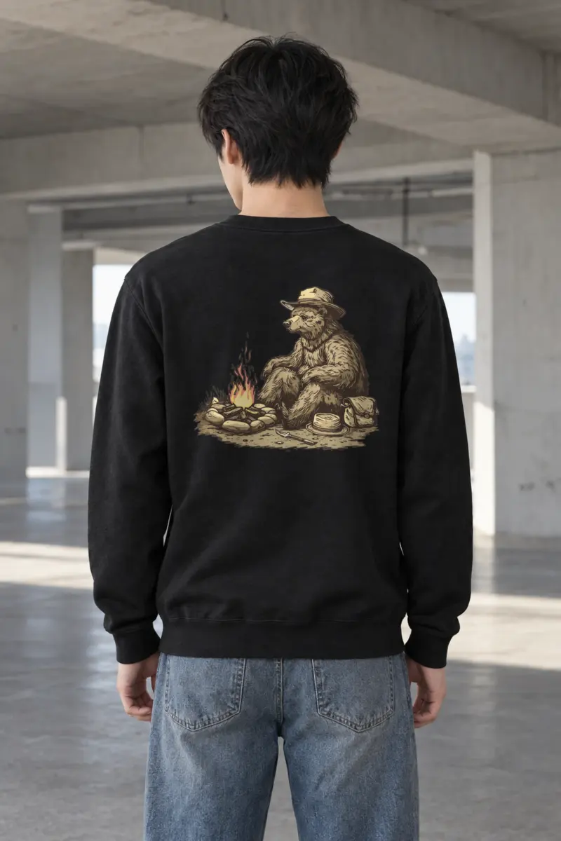 "Campfire Bear" Heavy Blend Unisex Crewneck Sweatshirt