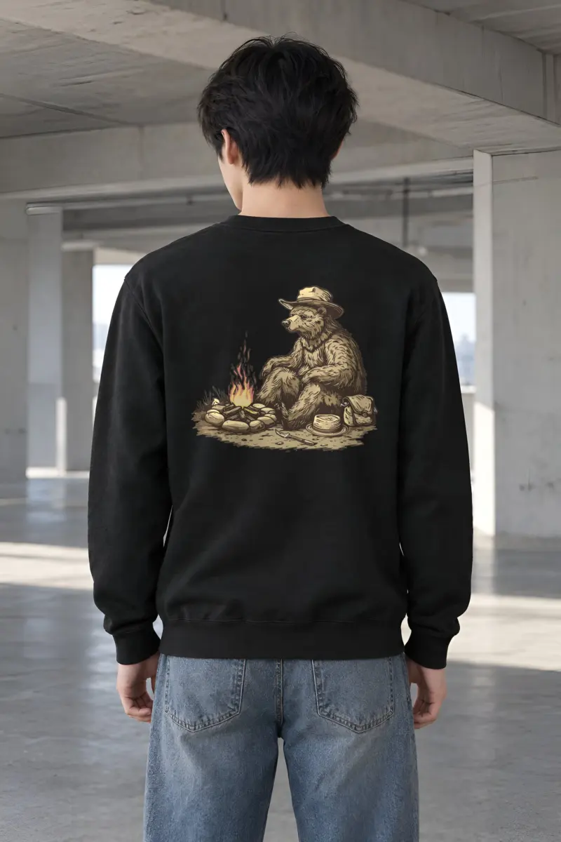 "Campfire Bear" Heavy Blend Unisex Crewneck Sweatshirt