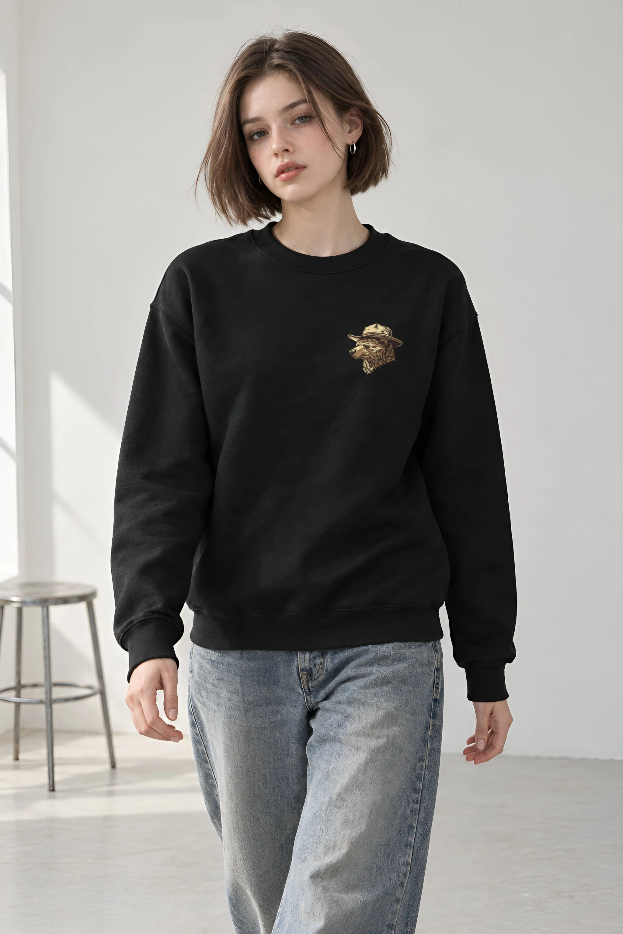 "Campfire Bear" Heavy Blend Unisex Crewneck Sweatshirt