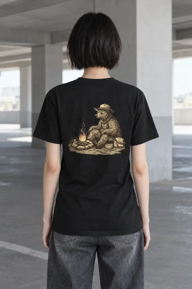 "Campfire Bear" Heavyweight Unisex Crewneck T-shirt