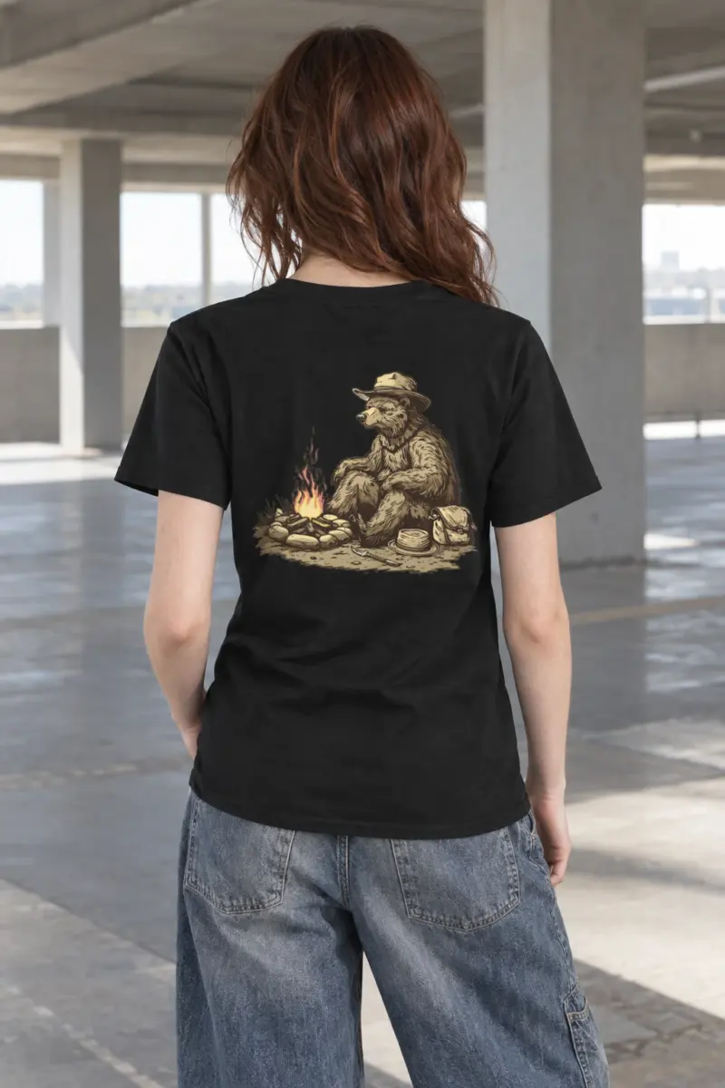 "Campfire Bear" Heavyweight Unisex Crewneck T-shirt