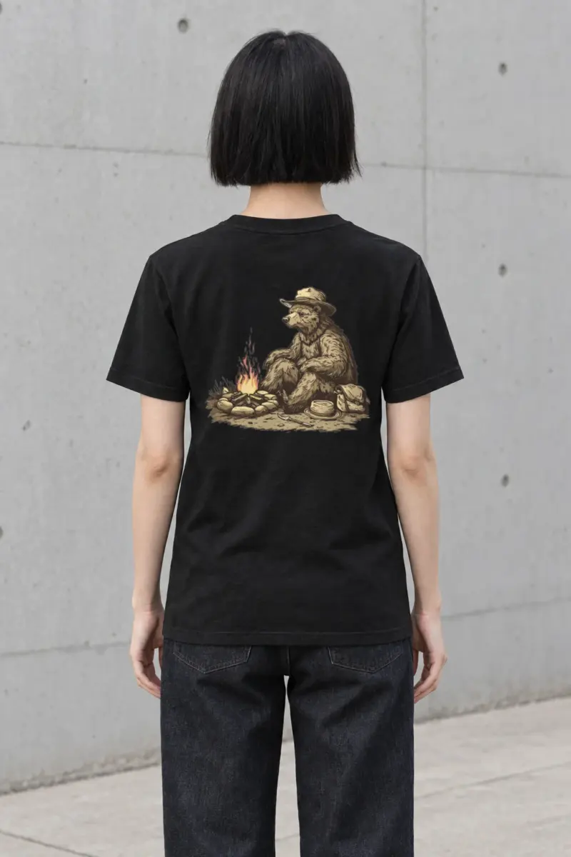 "Campfire Bear" Heavyweight Unisex Crewneck T-shirt